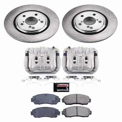 Powerstop 2-Wheel Set Power Stop&reg; KCOE6959 Front OE Stock Replacement Low-Dust Ceramic Brake Pad, Rotor and Caliper Kit