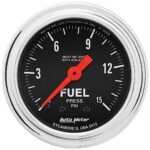Autometer 2413 Traditional Chrome Series Gauge, Fuel Pressure, 2 1/16in. 15Psi, Mechanical W/Isolator.
