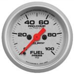 Autometer 4363 Ultra-Lite Series Gauge, Fuel Pressure, 2 1/16in. 100Psi, Digital Stepper Motor.
