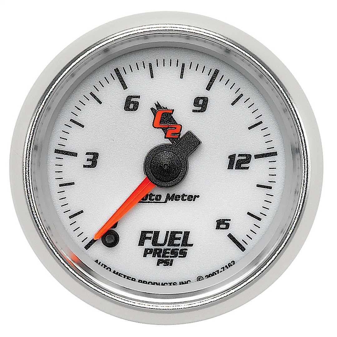 a487162_1.jpg Autometer 7162 C2 Series Gauge, Fuel Pressure, 2 1/16in. 15Psi, Digital Stepper Motor. - Image 1