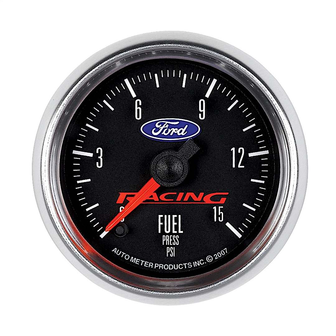 a48880107_1.jpg Autometer 880107 Ford Racing Series Gauge, Fuel Press, 2 1/16in. 15Psi, Digital Stepper Motor. - Image 1