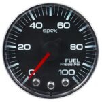 Autometer P314318 Spek Series Gauge, Fuel Press, 2 1/16in. 100Psi, Stepper Motor W/Peak & Warn, Blk/Chrm. - Image 3