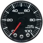 Autometer P314324 Spek-Pro Series Gauge, Fuel Press, 2 1/16in. 100Psi, Stpr Mtr W/Pk & Wrn, Bk/Bk, No O-Ring - Image 3