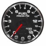 Autometer P31531 Spek Series Gauge, Fuel Press, 2 1/16in. 15Psi, Stepper Motor W/Peak & Warn, Blk/Chrm. - Image 3