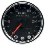 Autometer P31631 Spek Series Gauge, Fuel Press, 2 1/16in. 30Psi, Stepper Motor W/Peak & Warn, Blk/Chrm.