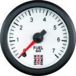 Autometer ST3355 Stack Series Gauge, Fuel Press, Pro Stepper Motor, 52Mm, Wht, 0-7 Bar, M10 Male