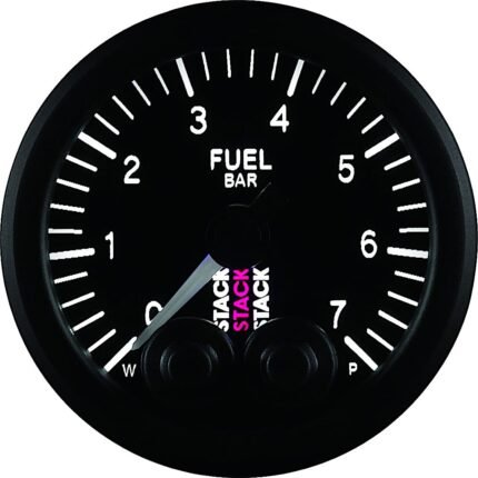 Autometer ST3505 Stack Series Gauge, Fuel Press, Pro-Control, 52Mm, Blk, 0-7 Bar, M10 Male