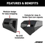 Aries 2081209 Front, Driver or Passenger Side Bumper End, Flat black Carbon Steel - Image 3