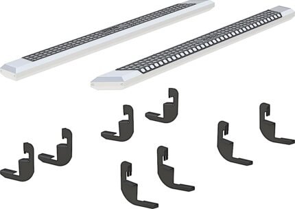 Aries 2555015 Running Boards, Powdercoated Chrome, Aluminum, Crew Cab Pickup, 5.5 in., AdvantEDGE Series