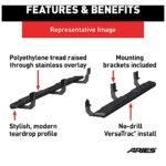 Aries 2558055 Running Boards, Carbide Black Powder Coat, Steel, Crew Cab Pickup, 5.5 in., AscentStep Series - Image 4