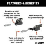 Curt 70130 Tow Bar - Powdercoated Gloss Black, Carbon Steel, Direct Fit, Sold Individually - Image 2