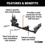 Curt 70135 Tow Bar - Powdercoated Gloss Black, Carbon Steel, Direct Fit, Sold Individually - Image 2