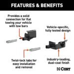 Curt 70136 Tow Bar - Powdercoated Gloss Black, Carbon Steel, Direct Fit, Sold Individually - Image 2