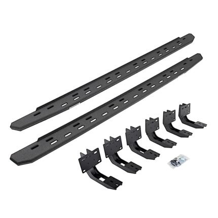 Go Rhino 69630687ST Running Boards, Protective Bedliner Coating, Galvanized Steel, Mounting Bracket Kit Included, 4-Door, Crew Cab Pickup, RB30 Slim Line Series