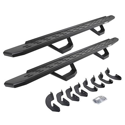 Go Rhino 6964158020PC Running Boards, Textured Black, Galvanized Steel, Bracket Included, 4-Door, Extended Cab Pickup, RB30 Series