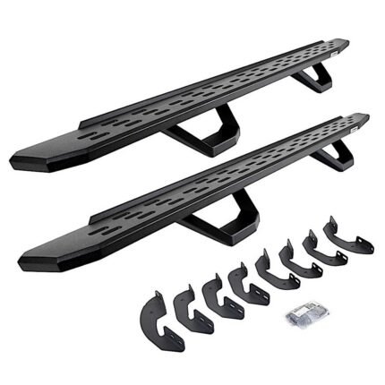 Go Rhino 6964168720PC Running Boards, Textured Black, Galvanized Steel, Bracket Included, 4-Door, Crew Cab Pickup, Crew Max, RB30 Series
