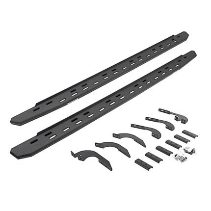 Go Rhino 69642987ST Running Boards, Protective Bedliner Coating, Galvanized Steel, Mounting Bracket Kit Included, 4-Door, Crew Cab Pickup (Double Cab), RB30 Slim Line Series