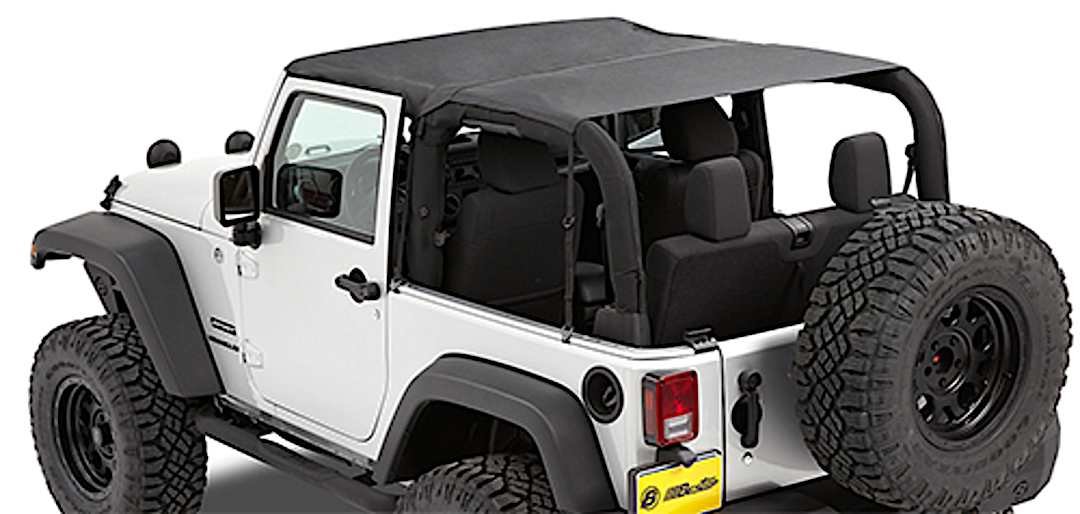 d345259335_1.jpg Bestop 52593-35 Header Extended Safari Cable Style Bikini Top Black diamond - Image 1