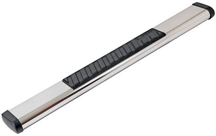 Dee Zee DZ16123 6 in. Oval Series Running Boards, Powdercoated Textured Black Non-Powered Stainless Steel Set of 2, Mounting Kit Sold Separately