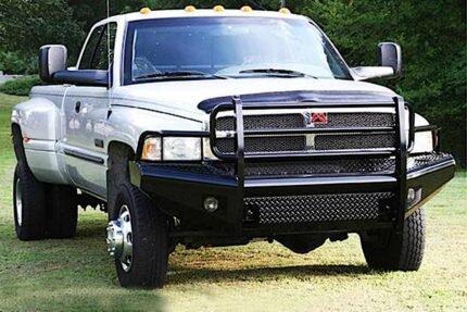 Fab Fours DR94-S1560-1 Front Black Steel Grille Guard, Powdercoated Black, with Full Grille Guard