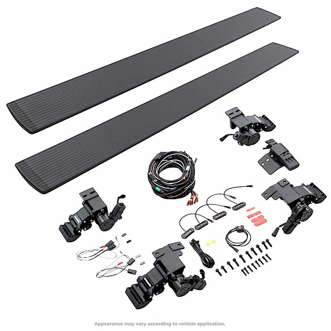 g2620404857pc_1.jpg Go Rhino 20404857PC Running Boards, Textured Black, Aluminum, Up To 300 lbs. Per Step Area, 6 in. All-Season Running Board, with Anti-Slip Surface, Standard Cab Pickup, FLEX/GAS, E-BOARD E1 Electric Series - Image 1