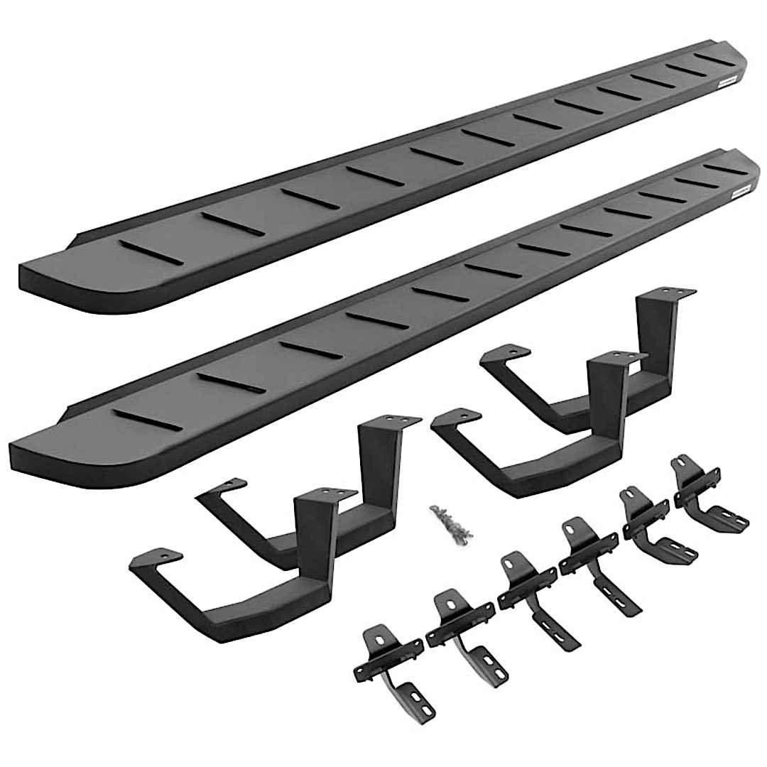 g266342068720pc_1.jpg Go Rhino 6342068720PC Running Boards, Textured Black, Galvanized Steel, 4-Door, Crew Cab Pickup, RB10 Series - Image 1