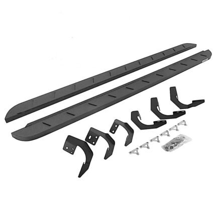 Go Rhino 63430687ST Running Boards, Protective Bedliner Coating, Steel, 4-Door, Crew Cab Pickup, RB10 Slim Line Series