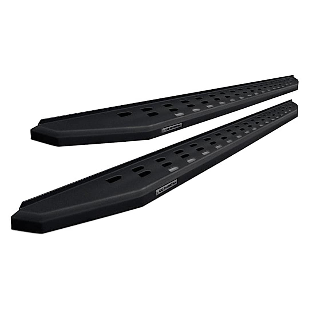 g2669417780t_1.jpg Go Rhino 69417780T Running Boards, Steel, 5 in. Width, Includes 1-Pair of RB10 Drop Steps (1-Drop Step For Each Board), 4-Door, Crew Cab Pickup/4-Door, Extended Cab Pickup, RB20 Raptor-Style Series - Image 1