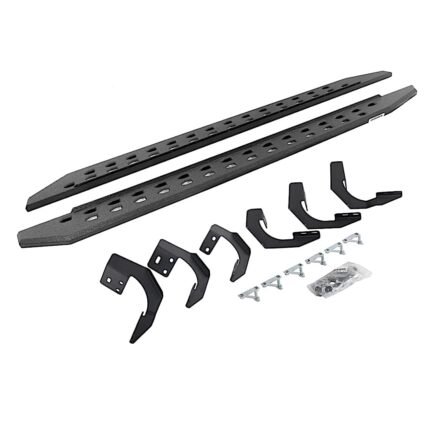 Go Rhino 69420687ST Running Boards, Protective Bedliner Coating, Steel, 4-Door, Crew Cab Pickup, RB20 Slim Line Series