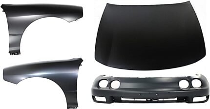 Replacement 4-Piece Kit Factory Style Hood, Steel, Primed, Includes (1) Bumper Cover, (2) Fender, and (1) Hood