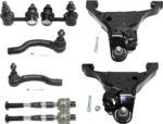 TrueDrive 8-Piece Kit Front, Driver and Passenger Side, Lower Control Arm Kit, Includes (2) Control Arm, (2) Sway Bar Link, and (4) Tie Rod End