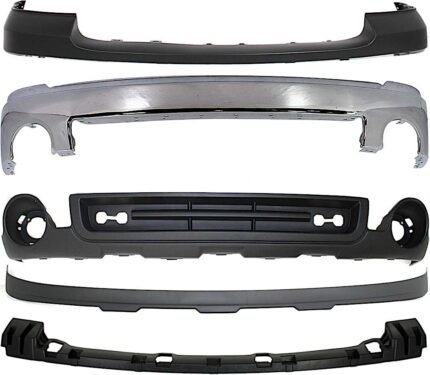 Replacement 5-Piece Kit, Front, Upper Primed Bumper Cover, Includes (1) Bumper, (1) Bumper Bracket, (1) Bumper Cover, and (2) Valance