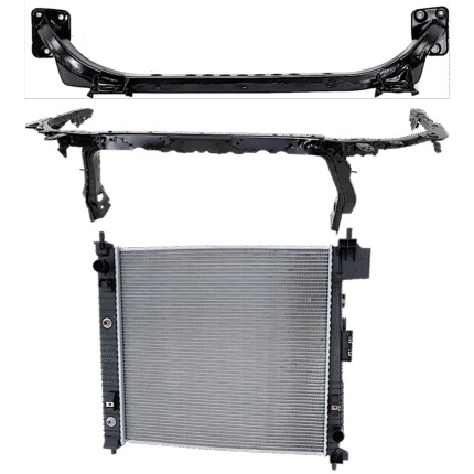 Replacement 3-Piece Kit Radiator, 4 Cyl 2.5L, includes (2) Radiator Support and (1) Radiator