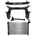 Replacement 4-Piece Kit Radiator, For Models With Standard Duty Cooling, 6 Cyl 3.6L, includes (3) Radiator Support and (1) Radiator