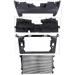 Replacement 4-Piece Kit Radiator, For Models With Dual Fan Assembly, 6 Cyl 3.2L, includes (2) Radiator Support, (1) Radiator and (1) Radiator Support Cover