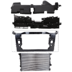 Replacement 4-Piece Kit Radiator, For Models With Dual Fan Assembly, 4 Cyl 2.4L, includes (3) Radiator Support and (1) Radiator