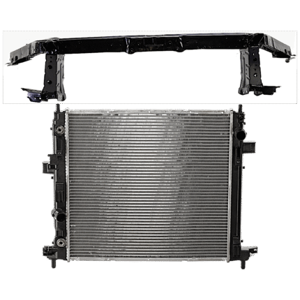 Replacement 2-Piece Kit Radiator, 4 Cyl 2.0L, includes (1) Radiator and (1) Radiator Support