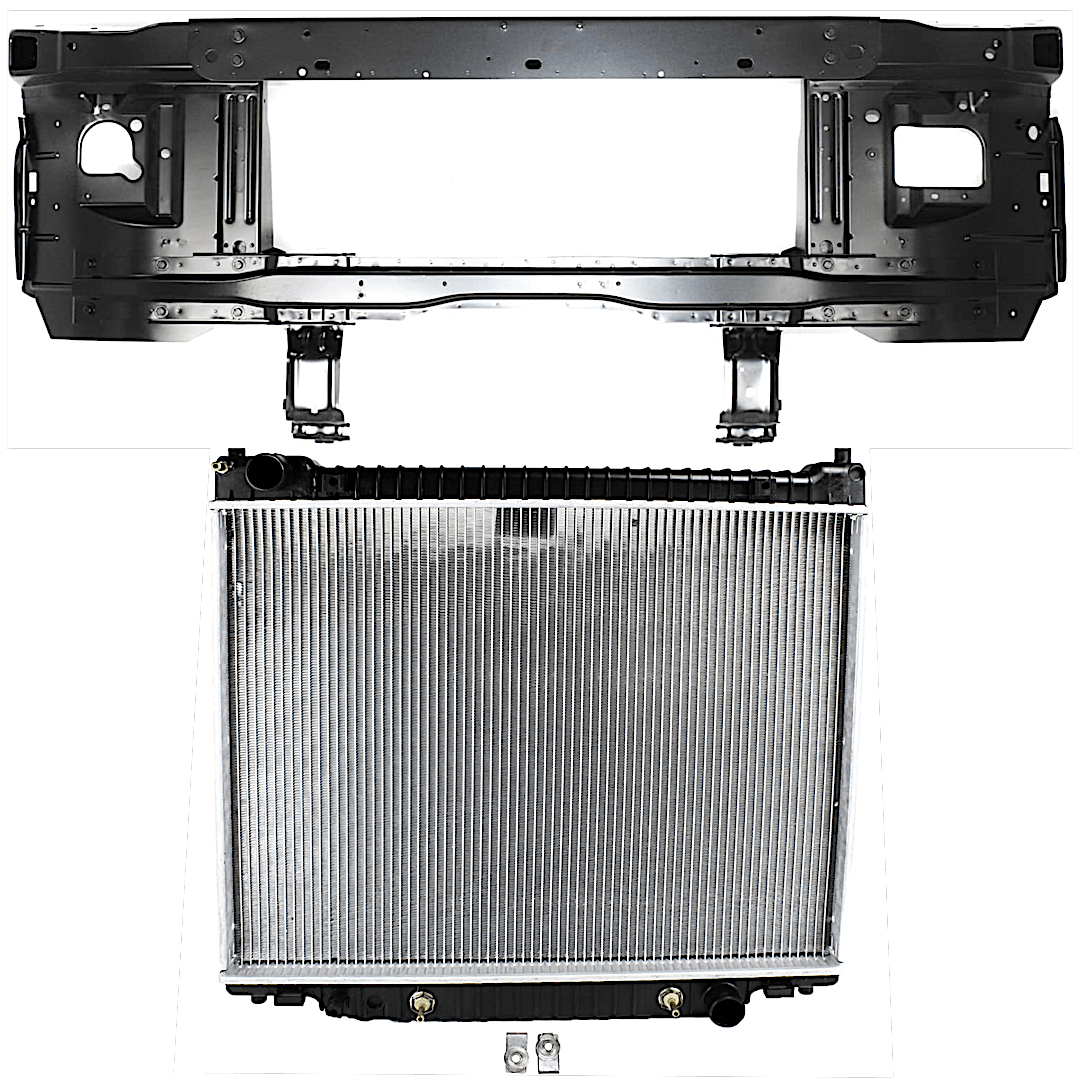 kit-011725-99_1.png Replacement 2-Piece Kit Radiator, 6 Cyl 4.2L, includes (1) Radiator and (1) Radiator Support - Image 1