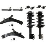 JC Whitney 8-Piece Kit Front, Driver and Passenger Side Shock Absorber and Strut Assembly, Includes (2) Control Arm, (2) Shock Absorber and Strut Assembly, (2) Sway Bar Link, and (2) Tie Rod End