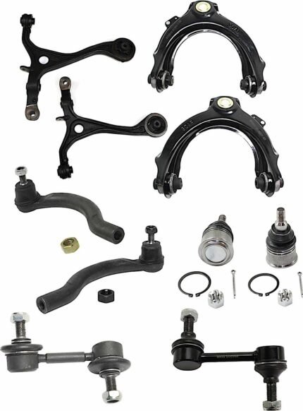 TrueDrive 10-Piece Kit Front, Driver and Passenger Side, Upper and Lower Control Arm, Front Wheel Drive, includes Ball Joints, Sway Bar Links, and Tie Rod Ends