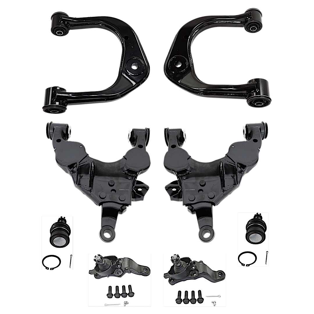 kit-012925-c198_1.png TrueDrive 8-Piece Kit Front, Driver and Passenger Side, Upper and Lower Control Arm, Includes (4) Ball Joint and (4) Control Arm - Image 1