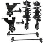 TrueDrive 8-Piece Kit Front, Driver and Passenger Side, Lower Control Arms, All Wheel Drive/Front Wheel Drive, with Loaded Struts, Sway Bar Links, and Tie Rod Ends