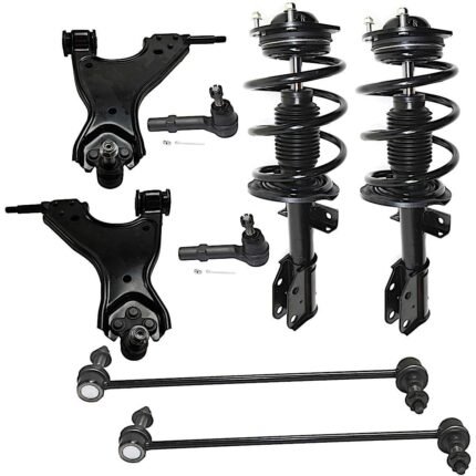 TrueDrive 8-Piece Kit Front, Driver and Passenger Side, Lower Control Arms, All Wheel Drive/Front Wheel Drive, with Loaded Struts, Sway Bar Links, and Tie Rod Ends