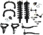 TrueDrive 14-Piece Kit Front, Driver and Passenger Side, Upper and Lower Control Arm with Ball Joints, Loaded Struts, Sway Bar Links, and Tie Rod Ends, with 16mm Tie Rod Thread