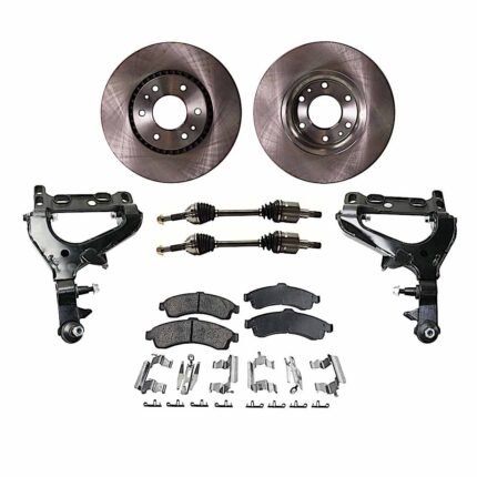 TrueDrive 7-Piece Kit Front, Driver and Passenger Side, Lower Control Arm with Axle Assemblies, Brake Discs, and Brake Pad Set