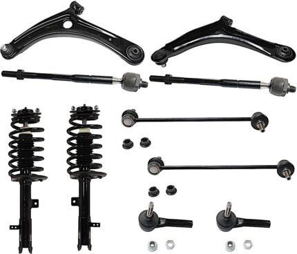 TrueDrive 10-Piece Kit Front, Driver and Passenger Side Suspension Includes Control Arms, Loaded Struts, Sway Bar Links, and Tie Rod Ends, 4WD/FWD