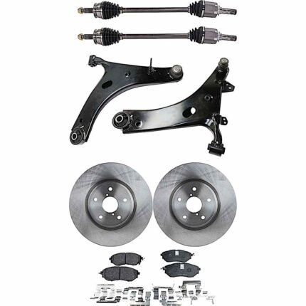 TrueDrive 8-Piece Kit Front Axle Assembly, AWD, includes Brake Discs, Brake Pad Sets, and Control Arms