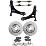 TrueDrive 8-Piece Kit Front, Driver and Passenger Side Axle Assembly, AWD, includes Brake Discs, Brake Pad Sets, and Control Arms