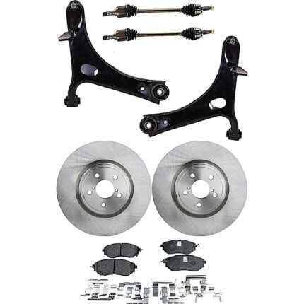 TrueDrive 8-Piece Kit Front, Driver and Passenger Side Axle Assembly, AWD, includes Brake Discs, Brake Pad Sets, and Control Arms