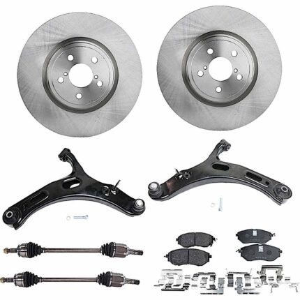 TrueDrive 8-Piece Kit Front, Driver and Passenger Side Axle Assemblies, AWD, includes Brake Discs, Brake Pad Sets, and Control Arms